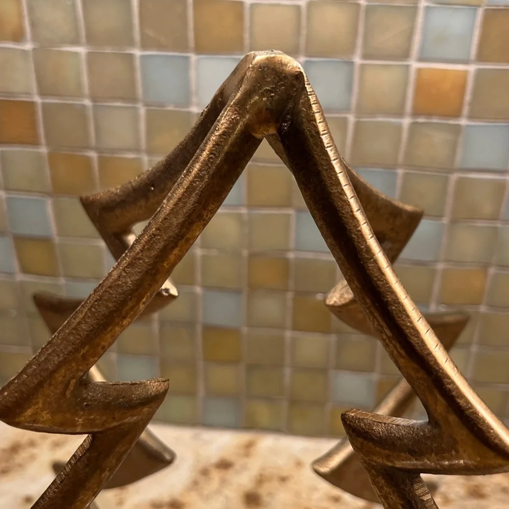 West Elm 3D Gold Metal Christmas Tree Decoration centerpiece